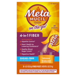 Metamucil On The Go Psyllium Husk Fiber Supplement 4 In 1 Fiber For Digestive Health Sugar Free - 30 Count