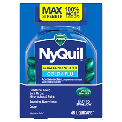 Vicks NyQuil Ultra Concentrated Cold & Flu Liquidcaps - 48 Count