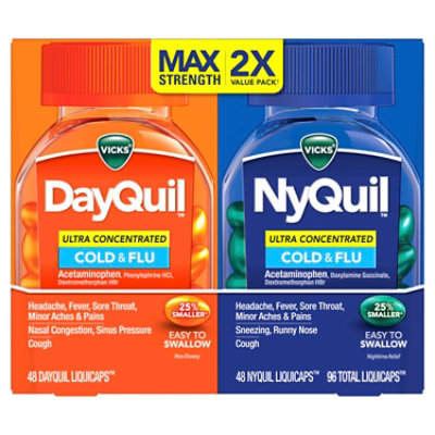 Vicks DayQuil & NyQuil Combo Ultra Concentrated Cold & Flu Liquidcaps - 96 Count