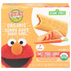 Earths Best Sesame Street Sunny Days Snack Bars Sweet Potato & Carrot - 4.69 Oz