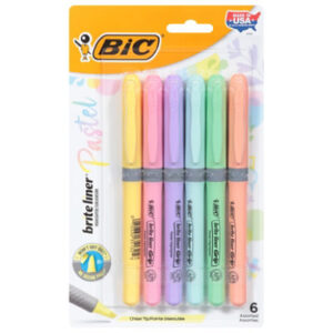 BIC Brite Liner Pastel Ink Highlighter - 6 Count