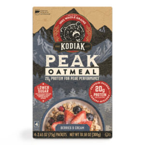 Kodiak PEAK Berries & Cream Instant Oatmeal Packets Box - 10.58 Oz