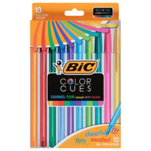 Bic Color Cues Cristall Ball Pen - 10 Count - Fashion Inks - 10 Count