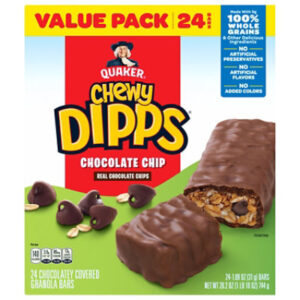Quaker Chewy Dipps Chocolatey Covered Chocolate Chip Granola Bars - 24-1.09 Oz