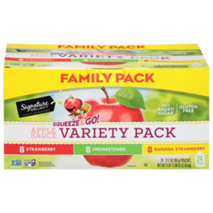 Signature SELECT Variety Apple Sauce Pouch Family Pack 24 Count - 3.17 Oz