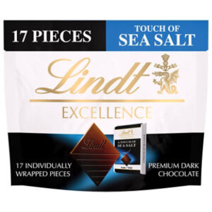 Lindt EXCELLENCE Sea Salt Dark Chocolate Candy Individually Wrapped Pieces Pouch - 6 Oz