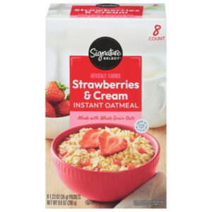 Signature Select Strawberries And Cream Instant Oatmeal - 12.1 Oz