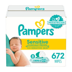 Pampers Baby Wipes Sensitive Perfume Free 12 Pop Top Packs - 672 Count