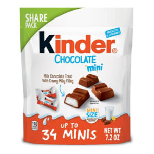 Kinder Chocolate Mini Milk Chocolate Bar with Creamy Milky Filling Share Pack 34 Minis - 7.2 Oz