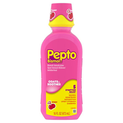 Pepto Bismol 5 Symptom Relief Cherry Flavor - 16 Fl. Oz.