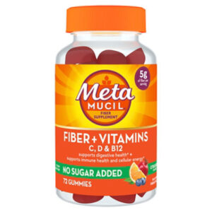 Metamucil Fiber Supplement Gummies Plus Vitamins C, D, & B12, 72 Gummies - 72 Count