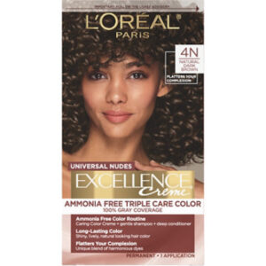 L'Oreal Paris Excellence Universal Nudes Permanent Hair Color 4N Natural Dark Brown Kit - Each