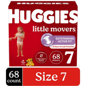Huggies Little Movers Baby Diapers Size 7 (41 lbs) - 68 Count