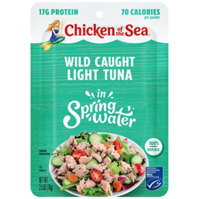 Chicken of the Sea Wild Caught Light Tuna in Spring Water Packet - 2.5 Oz