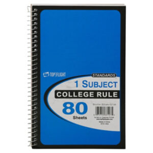 Top Flight College Rule 1 Sub Notebook - Each