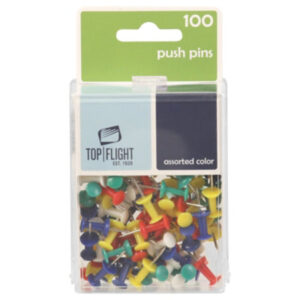 Top Flight Opaque Push Pins Assorted Colors - Each