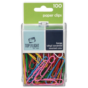Top Flight Large Vinyl Paper Clips - Each