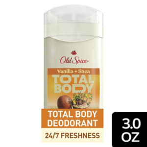 Old Spice Total Body Apdo Stick Invisible Solid Stick Vanilla Shea - 3 Oz.