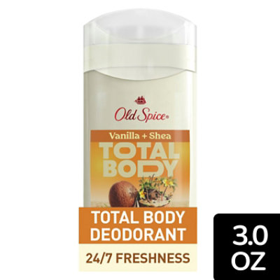 Old Spice Total Body Apdo Stick Invisible Solid Stick Vanilla Shea - 3 Oz.