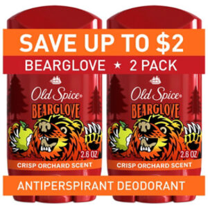 Old Spice Anti Perspirant Deodorant For Men Bearglove Twin Pack 2.6 Oz, Each - 5.2 Oz.
