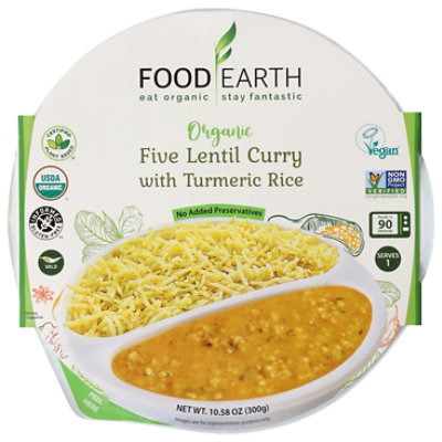 Food Earth Curry Five Lentil Turmeric Rice - 10.58 Oz