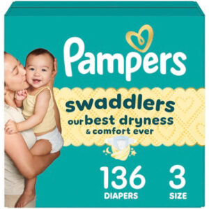 Pampers Swaddlers Diapers Enormous Size 3 - 136 Count