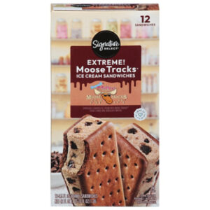 Signature Select Ice Cream Sandwiches Extreme Moose Tracks - 12-3.5 Fl. Oz.