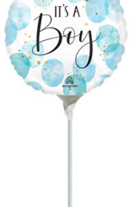 Baby Boy Balloon Air Filled Stick 4 Inch - Each