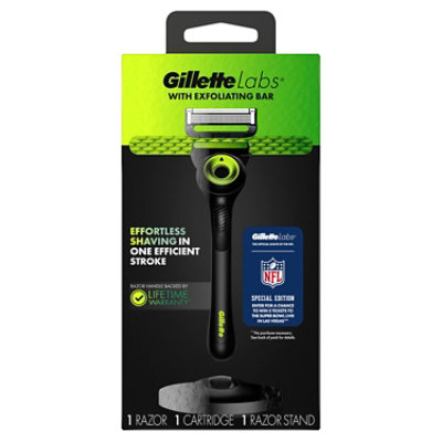 Gillettelabs Neon Edition 1 Handle 1 Razor Blade Refill & Premium Magnetic Stand - Each