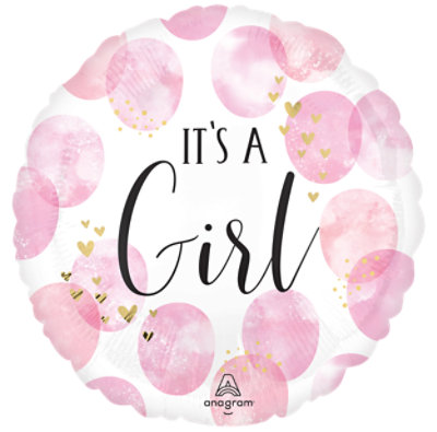 Baby Girl Balloon Mylar Standard 18 Inch - Each
