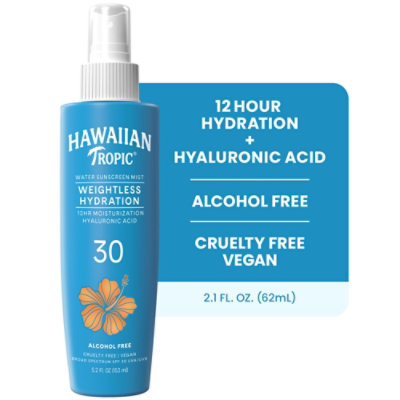 Hawaiian Tropic Weightless Hydration Mist Face 30 Spf - 2.1 Fl. Oz.