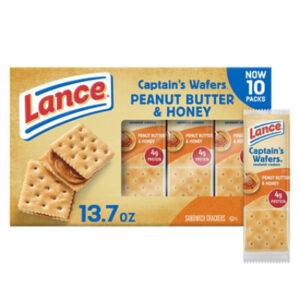 Lance Captain's Wafers Peanut Butter and Honey Sandwich Crackers Multipack - 10-1.37 Oz