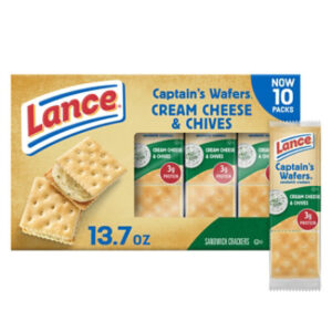 Lance Captain's Wafers Cream Cheese and Chives Sandwich Crackers Multipack - 10-1.37 Oz
