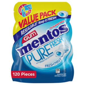 Mentos Pure Fresh Sugar Free Fresh Mint Gum Extra Value Pack - 120 Count