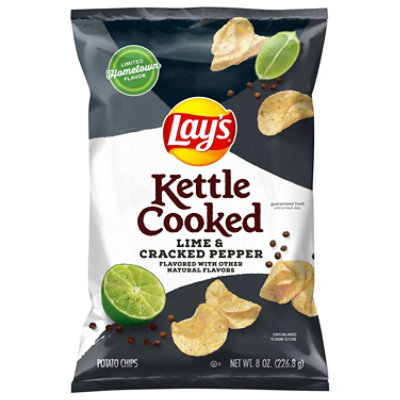 Lays Kettle Lime And Cracked Pepper - 8 Oz