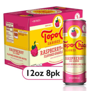 Topo Chico Sabores Raspberry with Lemon Flavored Sparkling Water - 12 Fl. Oz.