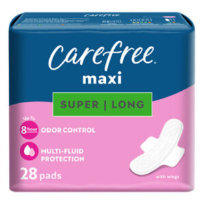 Carefree Pads Maxi Super Long With Wings - 28 Count