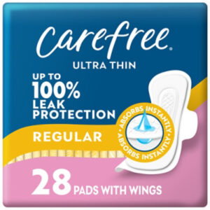 Carefree Ultra Thin Regular With Wings - 28 Count