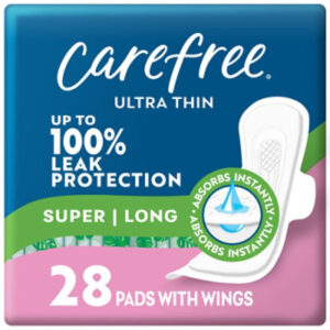 Carefree Ultra Thin Super Long With Wings - 28 Count