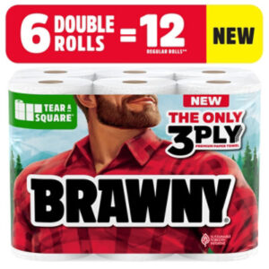 Brawny Tear-a-Square Double Roll Paper Towels - 6 Count
