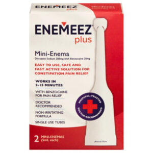 Enemeez Plus 283mg Docusate Sodium And 20mg Benzocaine Mini Enema - 2 Count
