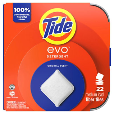 Tide Evo Laundry Detergent Fiber Tiles Original Scent - 22 Count