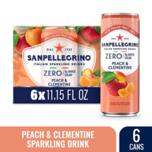 Sanpellegrino Italian Sparkling Drink Zero Sugar Peach and Clementine - 6 - 11.15 Fl. Oz.
