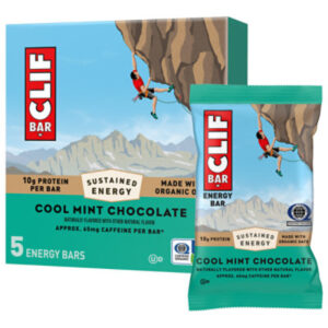 CLIF BAR Cool Mint Chocolate with Caffeine Energy Bars - 5-2.4 Oz