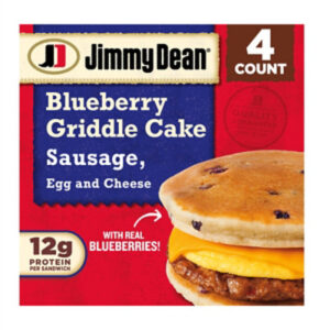 Jimmy Dean Blueberry Griddle Cake Sausage Egg And Cheese Sandwiches In a Box - 4-18.8 Oz