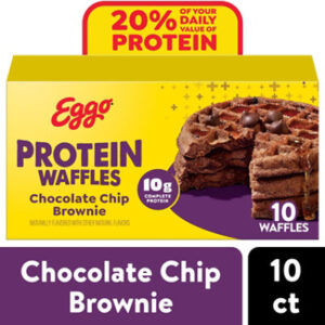 Eggo Protein Frozen Waffles Chocolate Chip Brownie Frozen Breakfast - 10 - 12.3 Oz