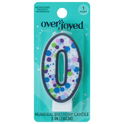 Overjoyed Numeral 0 Birthday Candle - 1 Each