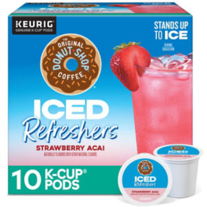 The Original Donut Shop Iced Refreshers Strawberry Acai K-Cup Pods -10 Count