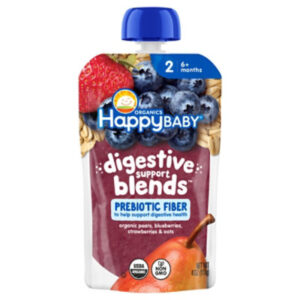 Happy Baby Organics Digestive Support Blends Pear Blueberry Strawberry Oats Drink - 4 Oz