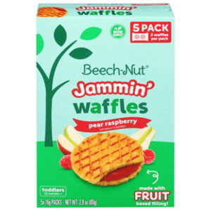 Beech-nut Jammin' Waffles With Fruit Filling Toddler Snack, Pear Raspberry - 5 Ct